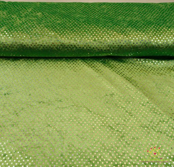 50x70 cm Zuschnitt Panne Samt Pailetten - Lemon